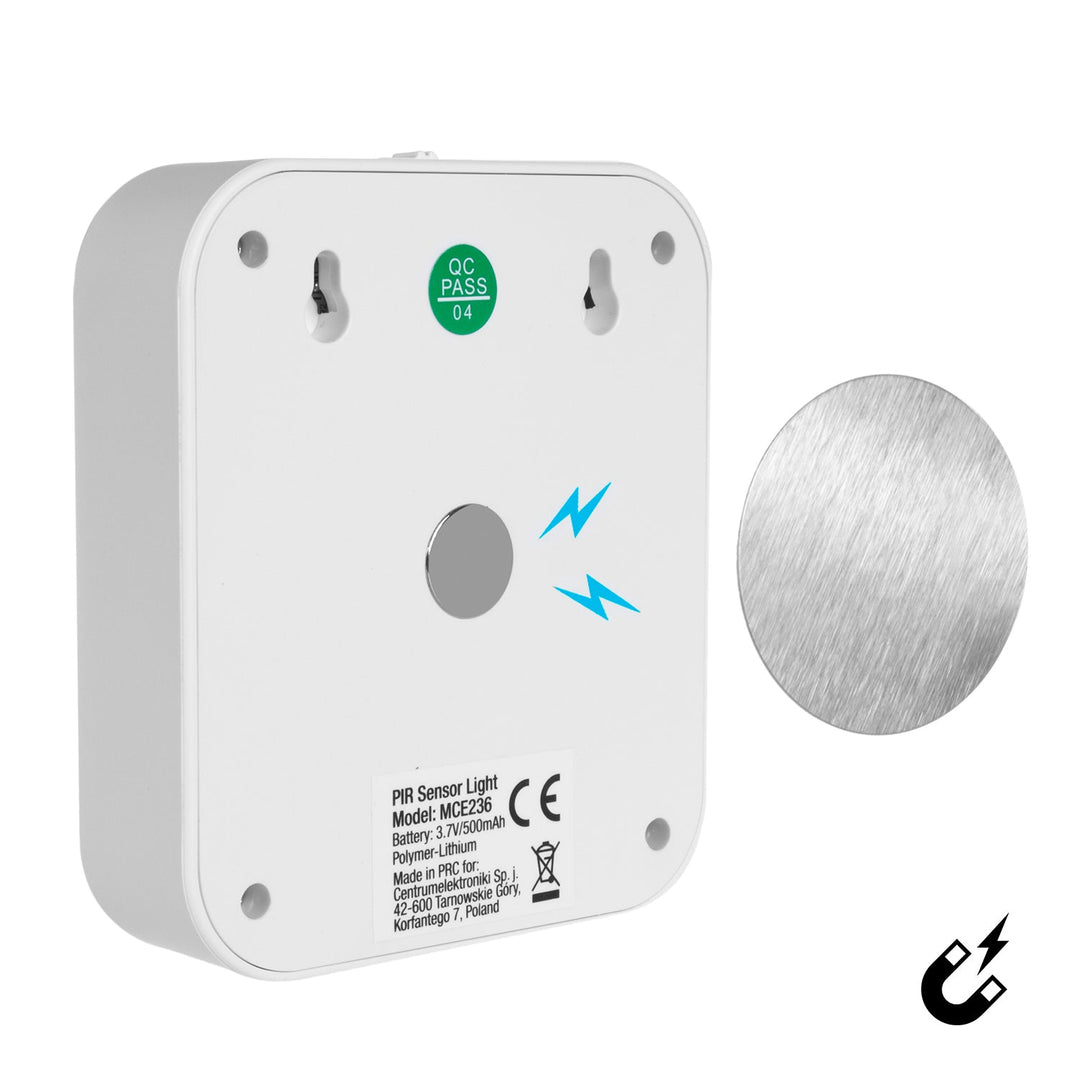 Maclean Lumină LED pentru scări, cu detector de mișcare, temp. 4000K, 3.7V/500mAh, 4 LED-uri, rază de acțiune 3-4m, MCE236, 2 bucăți