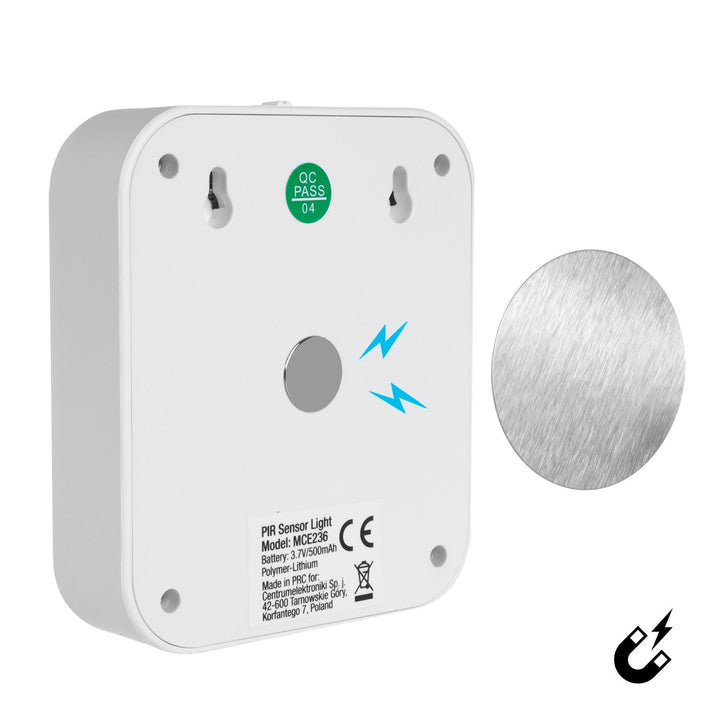 Maclean Lumină LED pentru scări, cu detector de mișcare, temp. 4000K, 3.7V/500mAh, 4 LED-uri, rază de acțiune 3-4m, MCE236, 2 bucăți