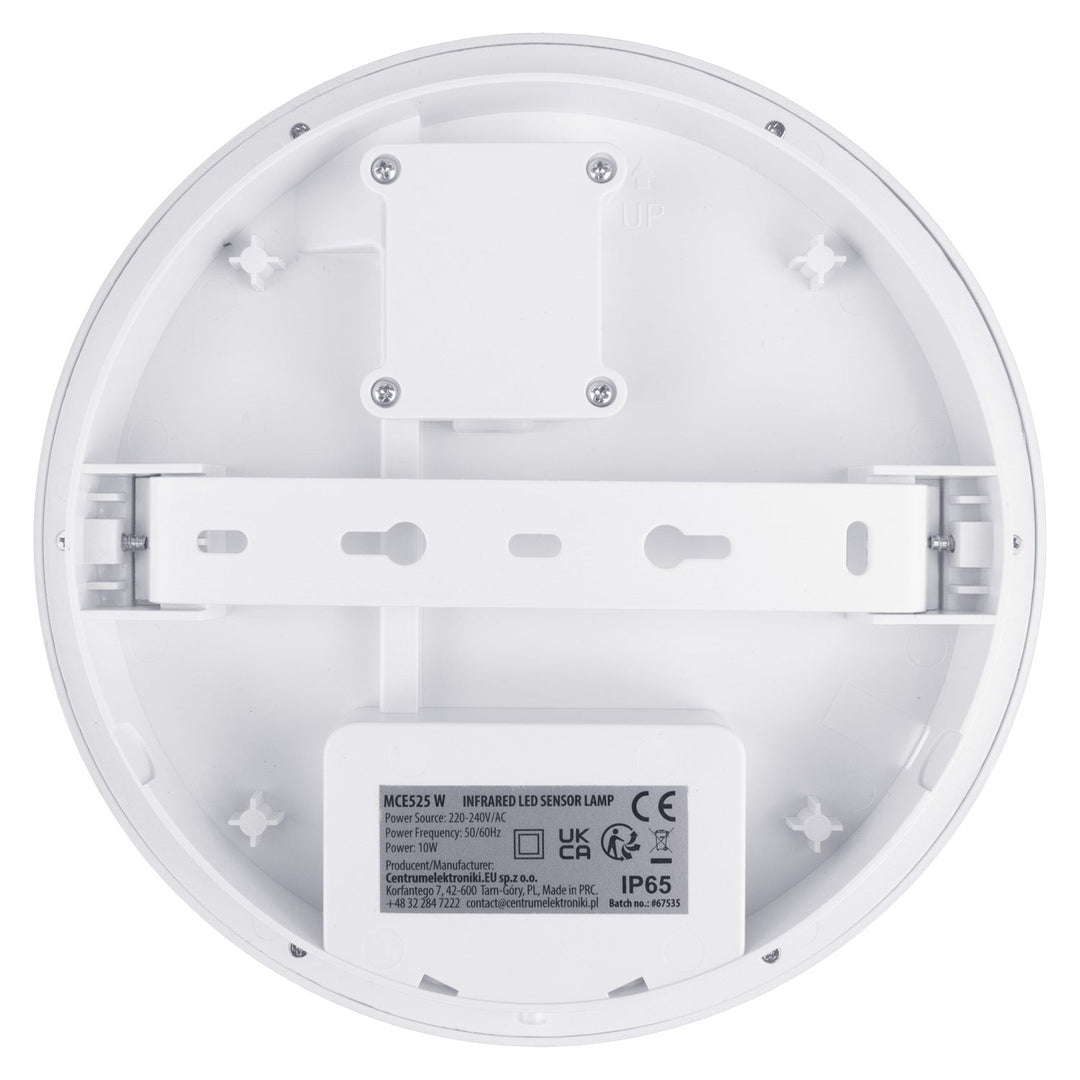LED лампа Maclean с датчик за движение, PIR сензор, бял цвят, 10W, IP65, 1000lm, неутрален цвят, MCE525 W