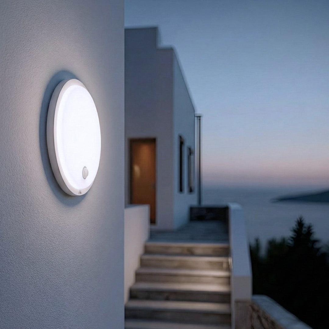 LED лампа Maclean с датчик за движение, PIR сензор, бял цвят, 10W, IP65, 1000lm, неутрален цвят, MCE525 W