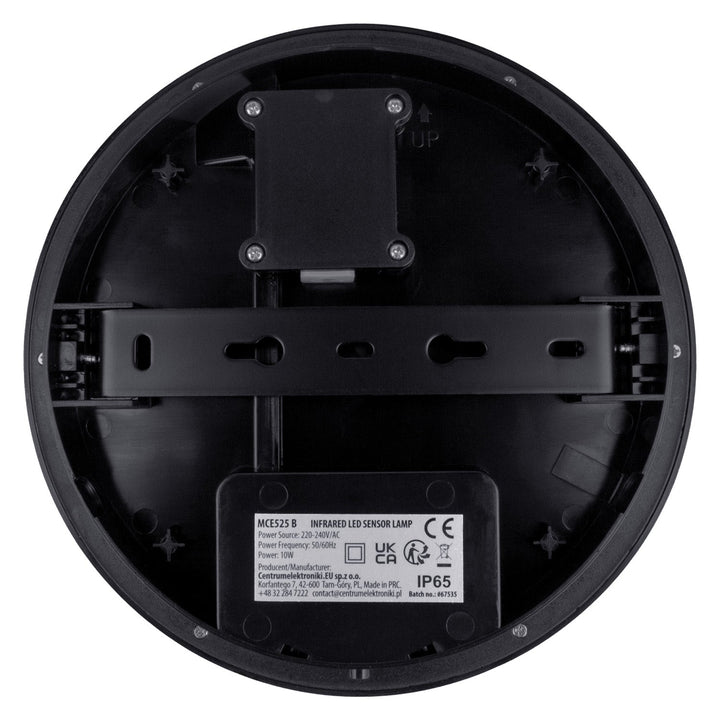 LED лампа Maclean с датчик за движение, PIR сензор, черна, 10W, IP65, 1000lm, неутрален цвят, MCE525 B