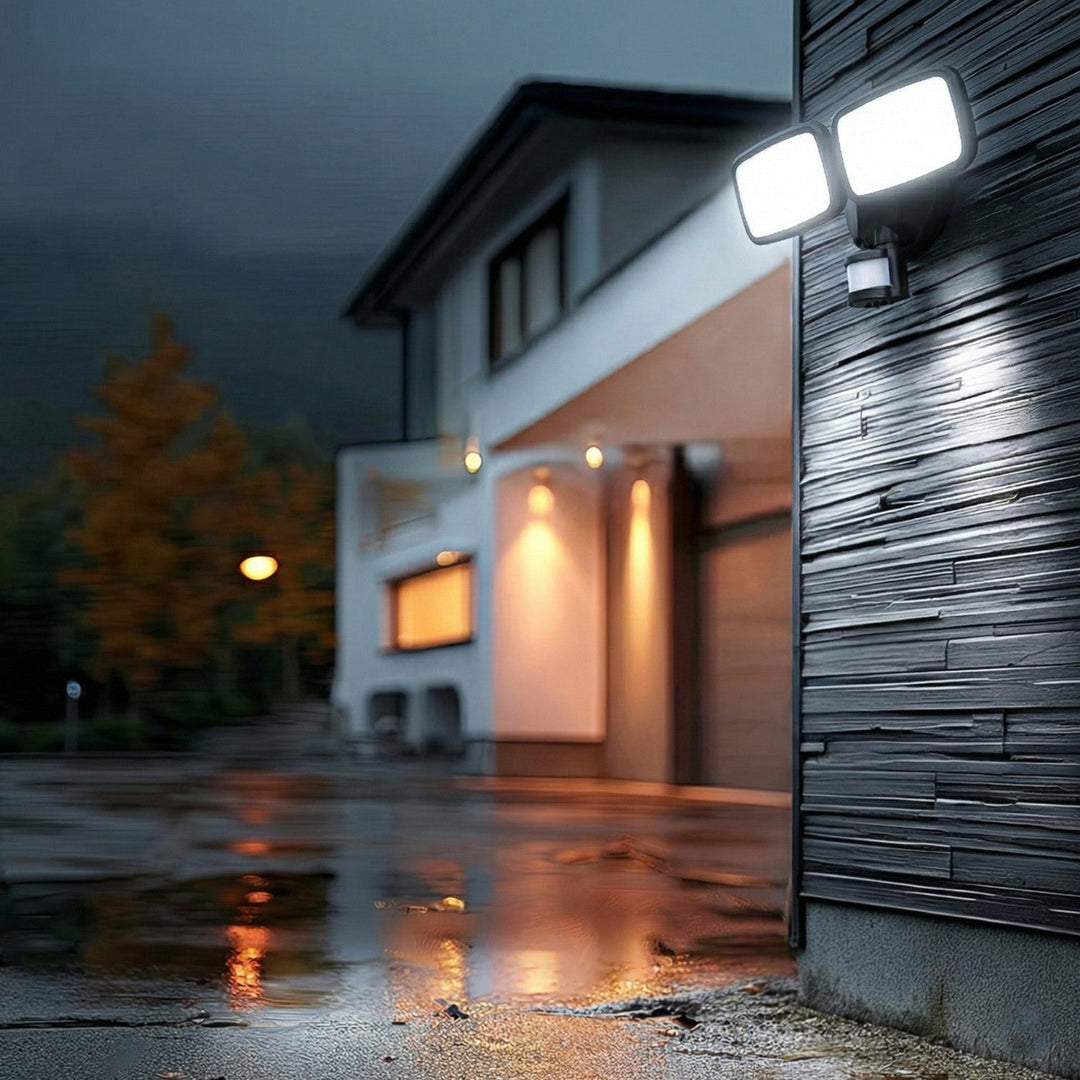 LED стенна лампа Maclean, с PIR сензор, 20W, 1500lm, IP65, неутрално бяло 4000K, черно, MCE524 B
