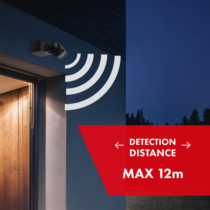 Maclean PIR датчик за движение, инфрачервен, IP65, черен с черен капак, обхват 12 м, MCE201 B/B