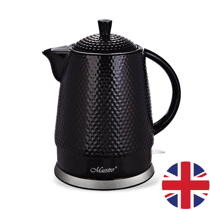 Керамична кана Maestro, капацитет 1,5 литра, 1500 W, черна, MR069, британски щепсел