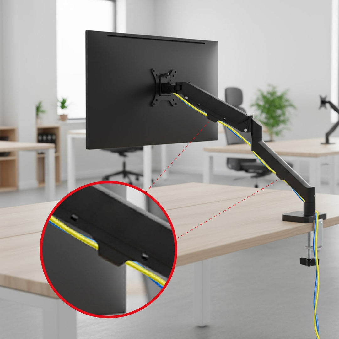 Монтаж за монитор Maclean, газова пружина, 17"-32", 2-10 кг, черен, MC-133