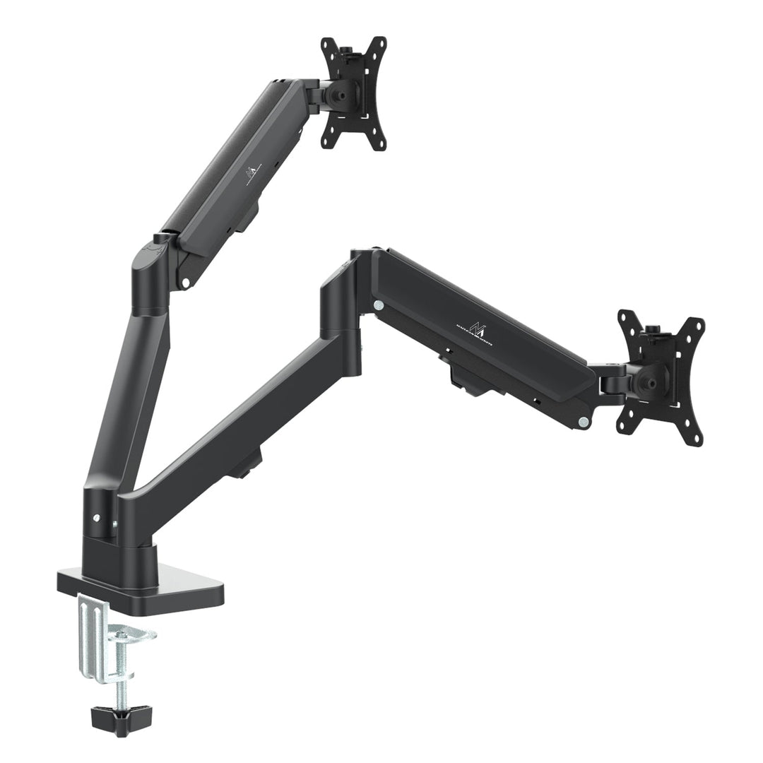 Маклин двойна стойка за монитор, газова пружина, 17"-32", 2-10 кг, черна, MC-134