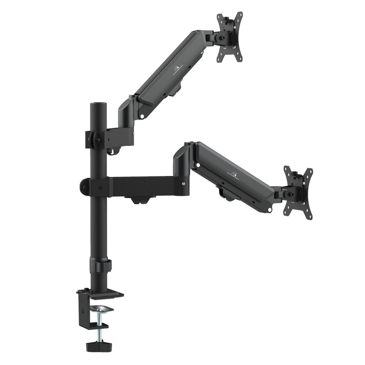 Маклин двойна стойка за монитор, газова пружина, 17"-32", 2-10 кг, черна, MC-136