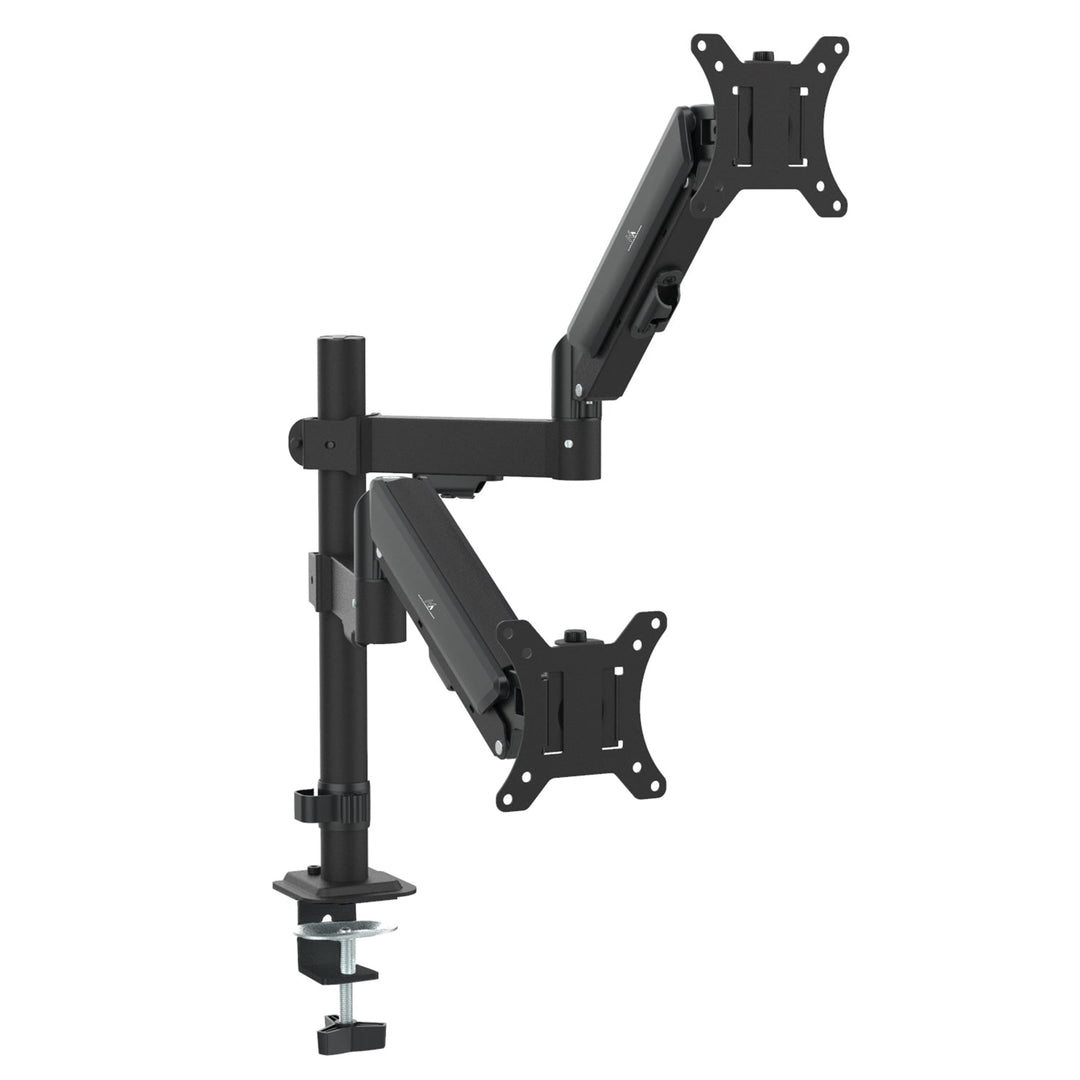 Маклин двойна стойка за монитор, газова пружина, 17"-32", 2-10 кг, черна, MC-136