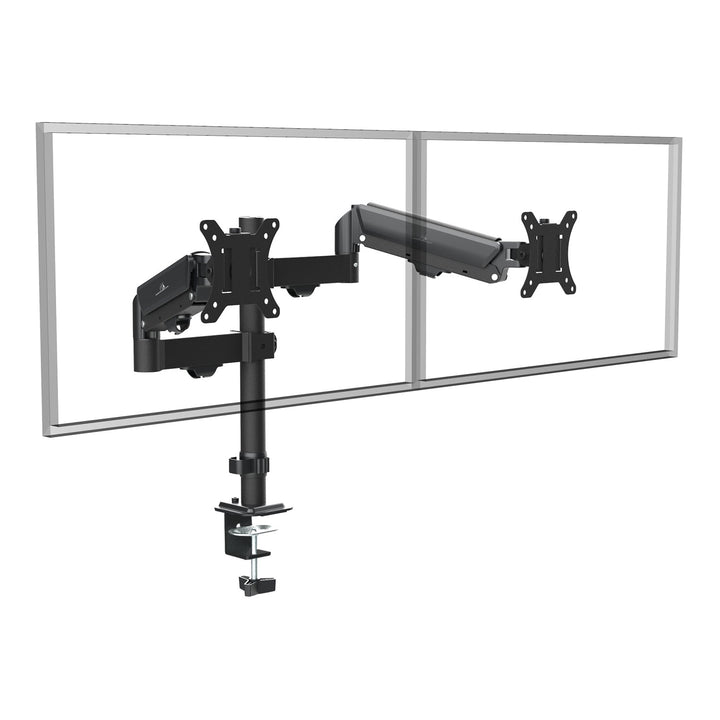 Маклин двойна стойка за монитор, газова пружина, 17"-32", 2-10 кг, черна, MC-136