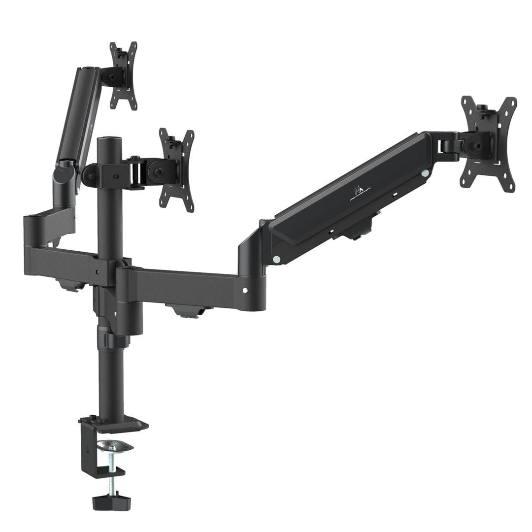 Маклин 3-мониторна стойка, газова пружина, 17"-27", 2-8 кг, черна, MC-137