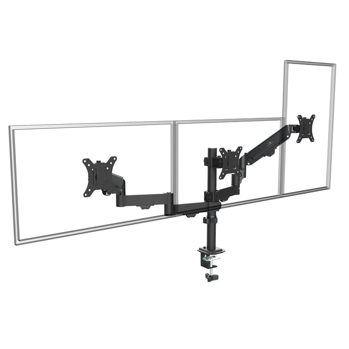 Маклин 3-мониторна стойка, газова пружина, 17"-27", 2-8 кг, черна, MC-137