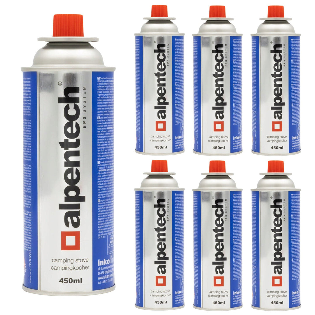 Газова бутилка 433 мл Alpentech, съответстваща на стандарт EN417, изобутан, система EPS, IK301, 7 броя