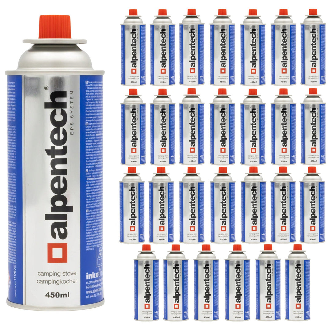 Газова бутилка 433 мл Alpentech, съответстваща на стандарт EN417, изобутан, система EPS, IK301, 28 броя