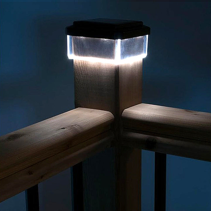 GreenBlue слънчева LED лампа за стълбове, 100x100mm, капак с форма на плик, GB128, 4 броя