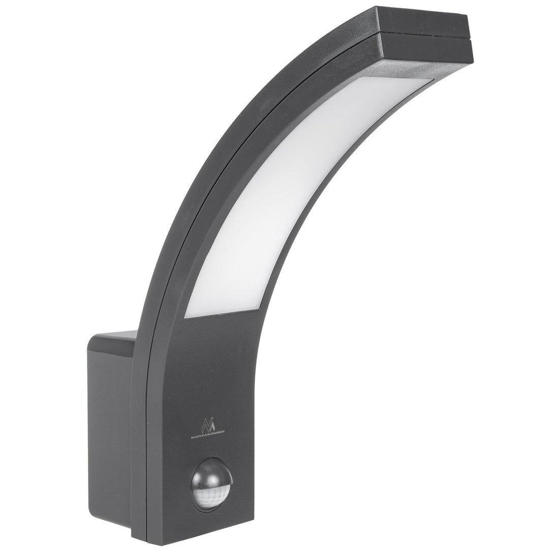 LED лампа Maclean с датчик за движение, PIR датчик за движение, сива, 10W, IP54, 750lm, неутрално бяла (4000K) MCE244 GR, 2 броя