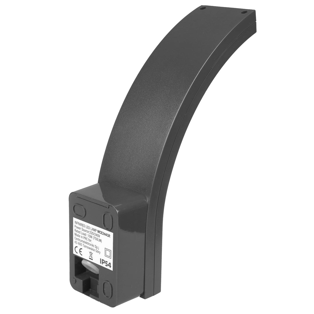 LED лампа Maclean с датчик за движение, PIR датчик за движение, сива, 10W, IP54, 750lm, неутрално бяла (4000K) MCE244 GR, 2 броя