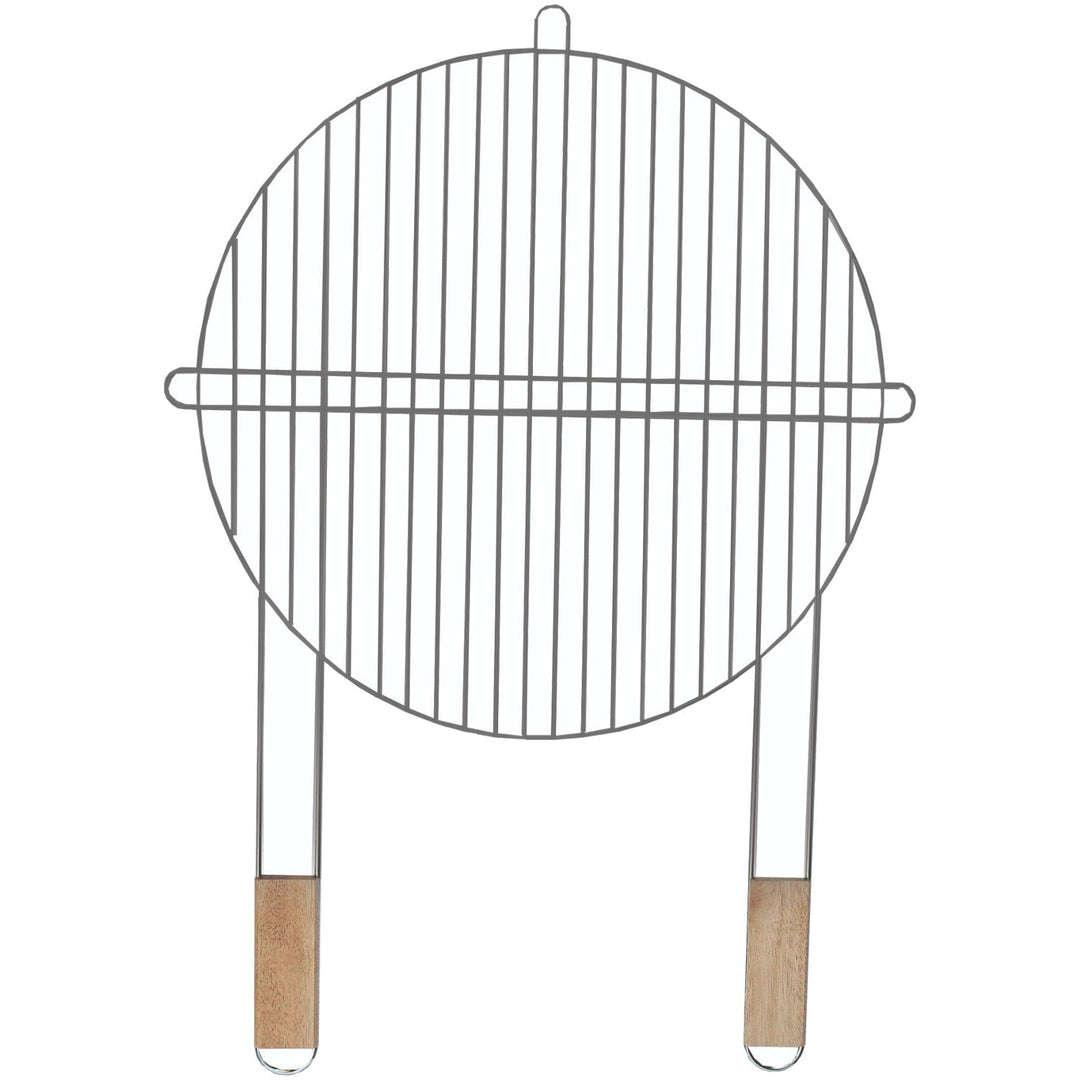 Master Grill & Party кръгла скара за барбекю, хромирана стомана, дървени дръжки, 51 cm, MG257