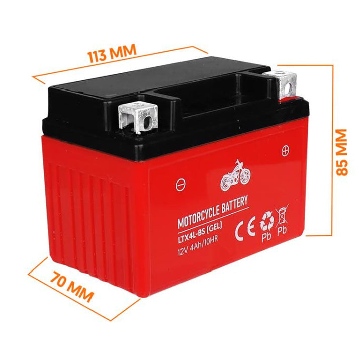 Lamex гелова батерия, мотоциклет, 12V, 4Ah, LTX4L-BS