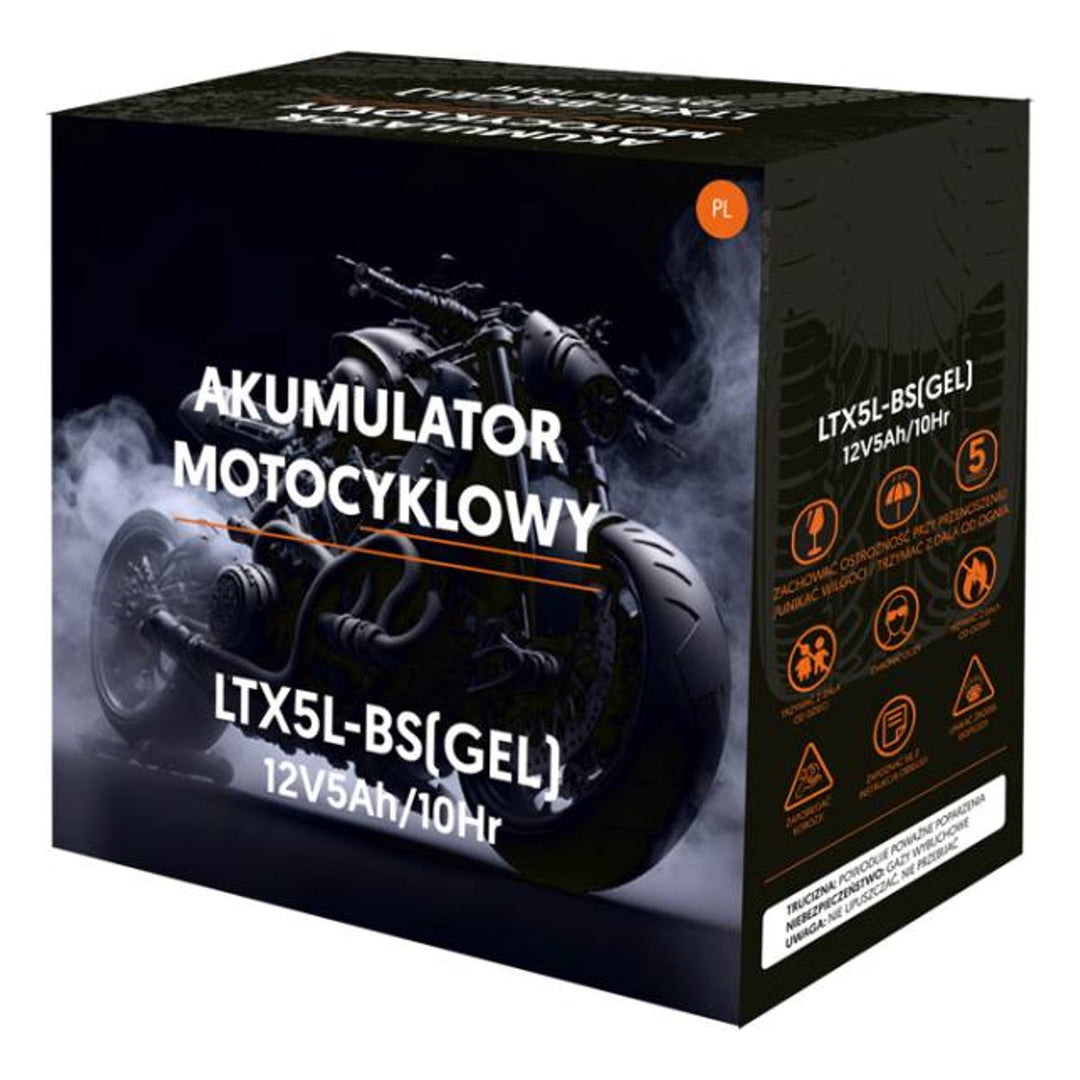 Lamex гелова батерия, мотоциклет, 12V, 5Ah, LTX5L-BS