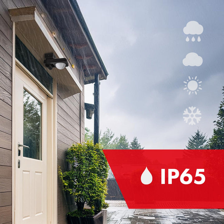 Maclean PIR датчик за движение, инфрачервен, IP65, макс. 2000 W, черен, MCE243 B, 2 броя