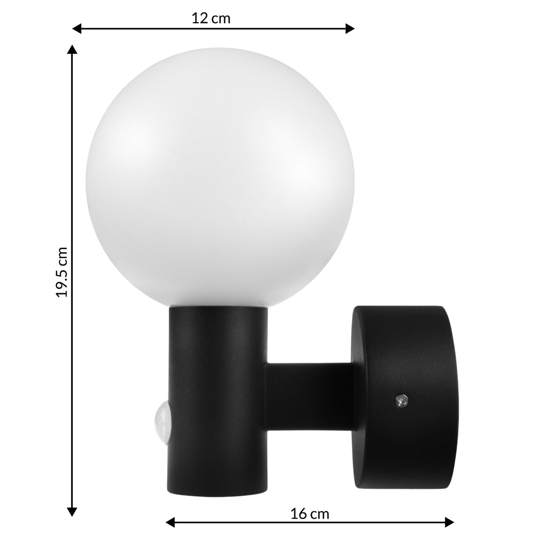 LED лампа Maclean с датчик за движение, PIR датчик за движение, черна, 15W, IP65, 1600lm, неутрално бял цвят (4000K) MCE515 B, 2 броя