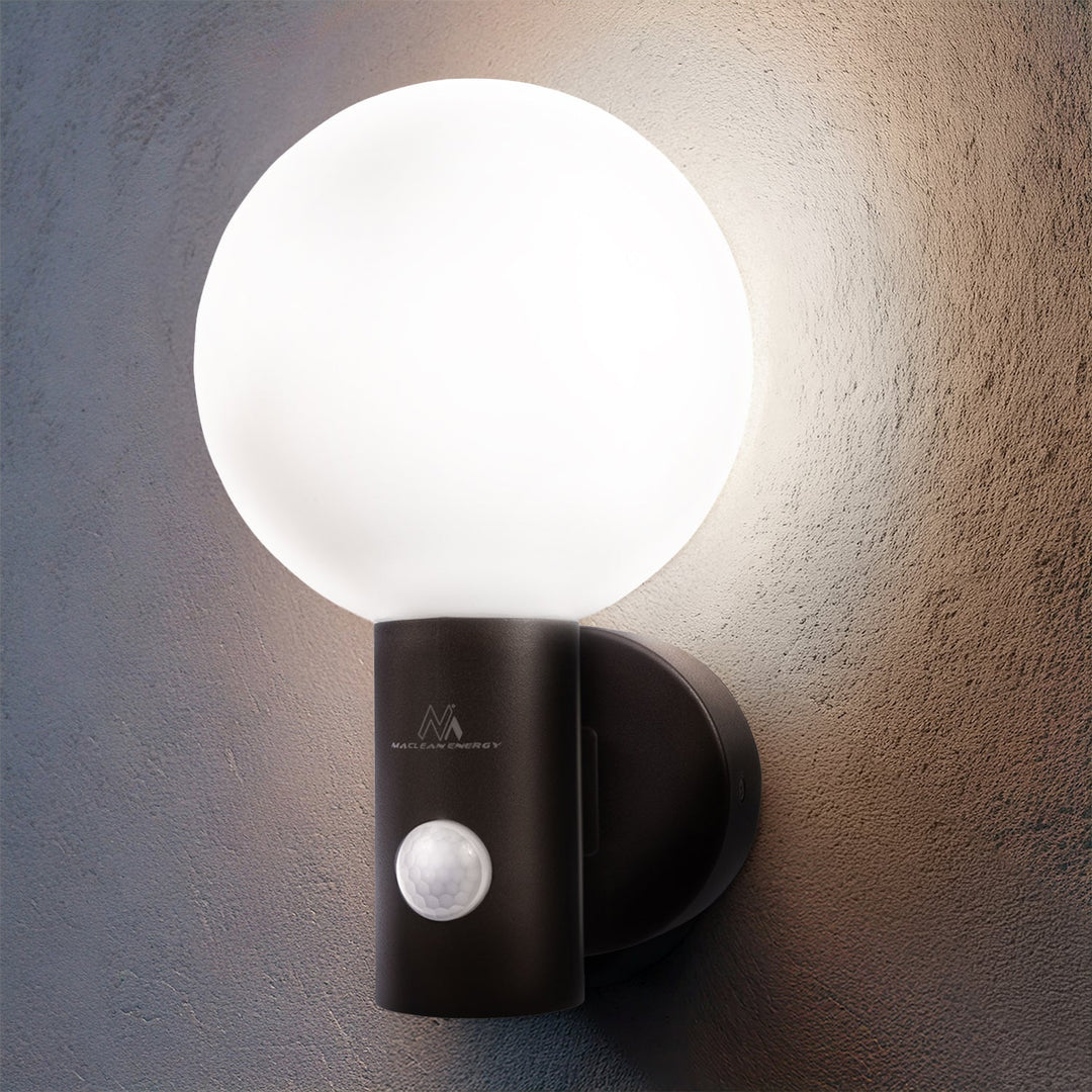 LED лампа Maclean с датчик за движение, PIR датчик за движение, черна, 15W, IP65, 1600lm, неутрално бял цвят (4000K) MCE515 B, 2 броя