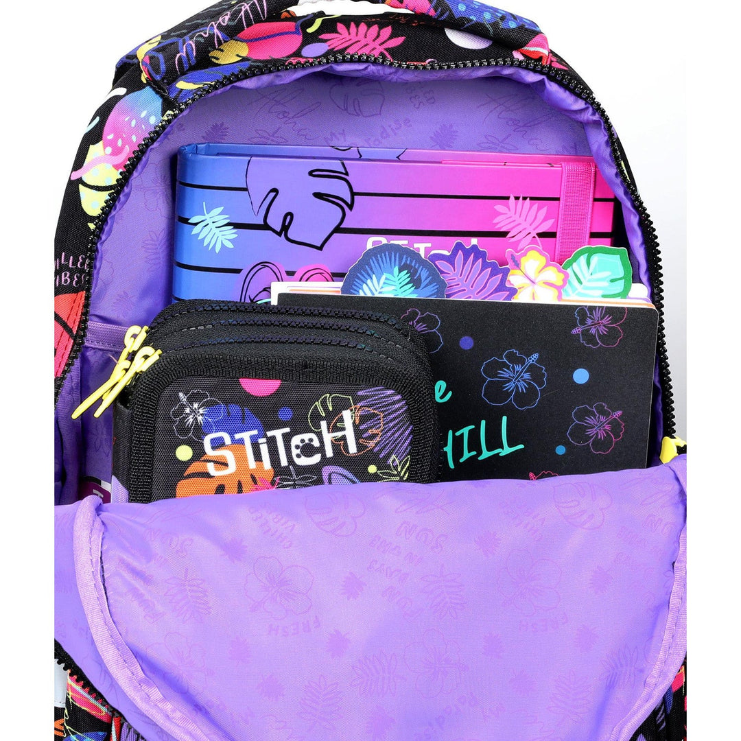 19 L Coolpack Jerry DISNEY STITCH черен ученически раница + CoolPack Campus Disney Stitch F062886 овална ученическа калъфка за моливи