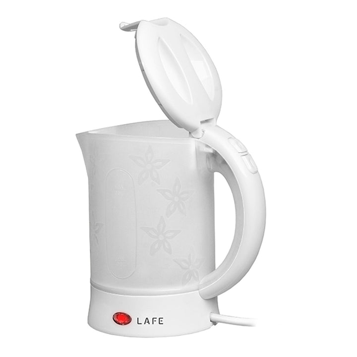 Електрическа кана Lafe, за пътуване, 600 W, капацитет 0,6 л, 2 чаши, 2 чаени лъжички, бяла, Scandi