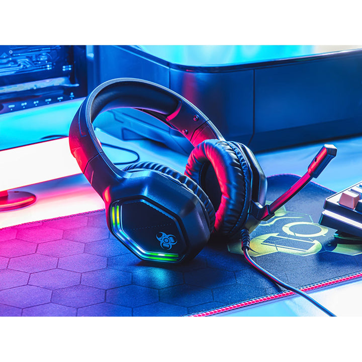 Геймърски слушалки Tracer, RGB подсветка, сгъваем микрофон, Gamezone GZ X3