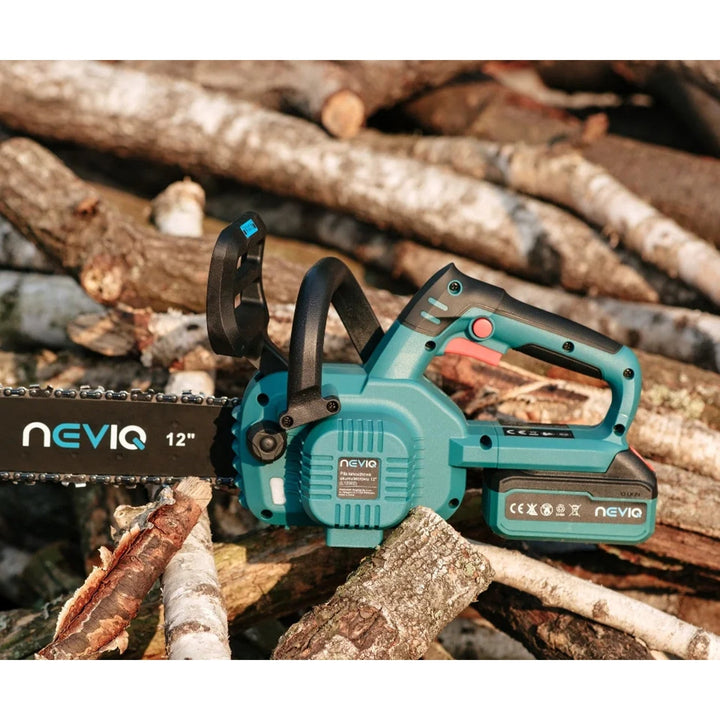 Акумулаторна верижна трион NEVIQ, 12-инчов водач, 1000 W, безчетков мотор, L12302
