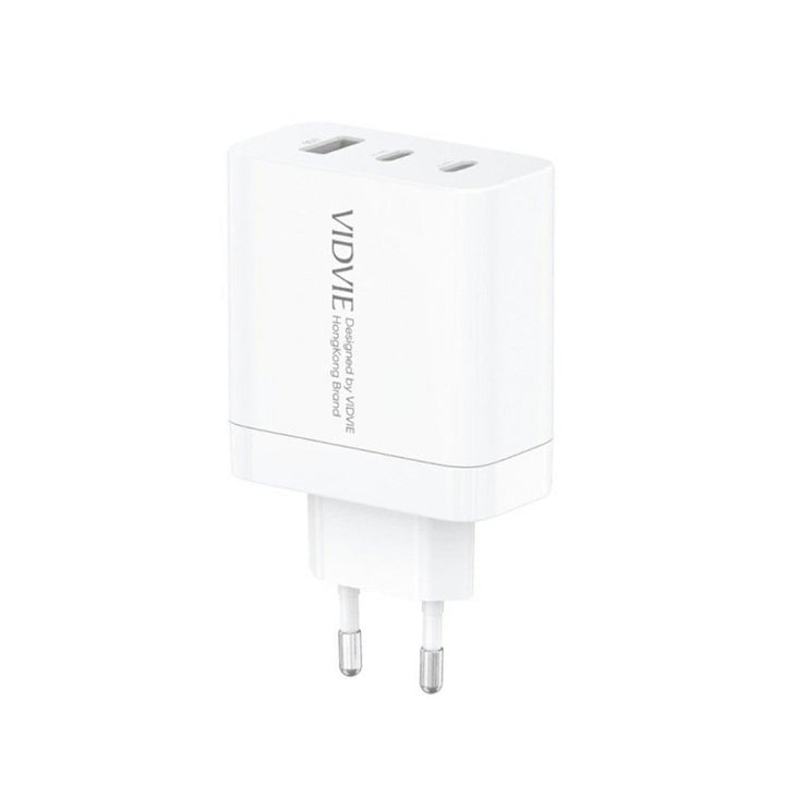 VIDVIE зарядно устройство за мрежа, 3A, 65W, 2x USB-C, 1x USB, кабел USB-C/USB-C, PLE262