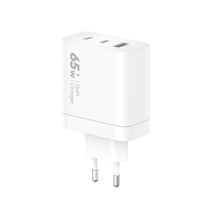 VIDVIE зарядно устройство за мрежа, 3A, 65W, 2x USB-C, 1x USB, кабел USB-C/USB-C, PLE262