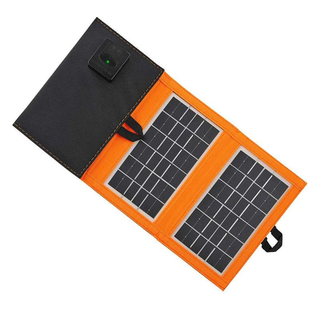 Слънчев панел, зарядно устройство, 6 W, 1 USB порт, черно и оранжево, A01
