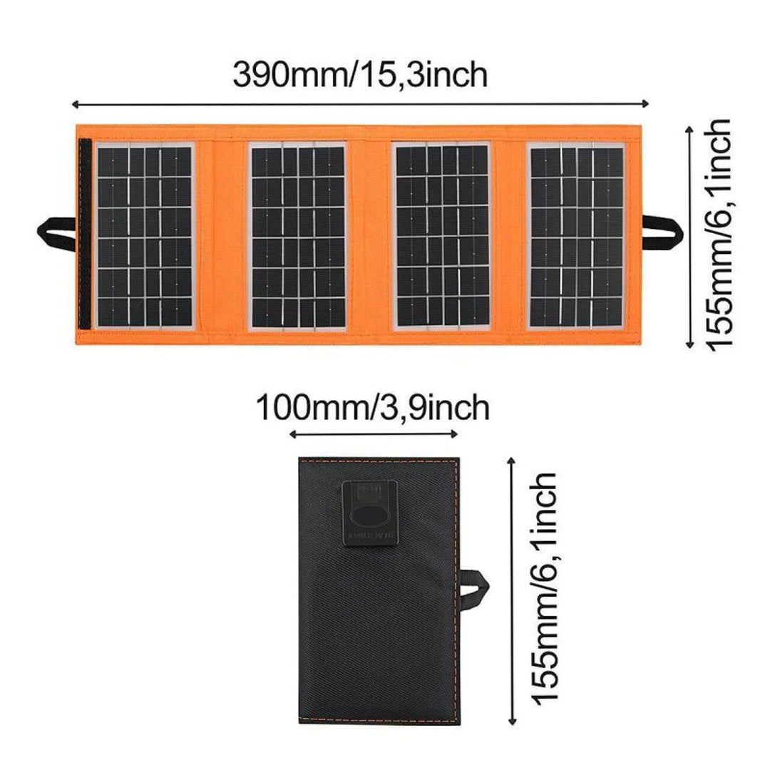 Слънчев панел, зарядно устройство, 6 W, 1 USB порт, черно и оранжево, A01