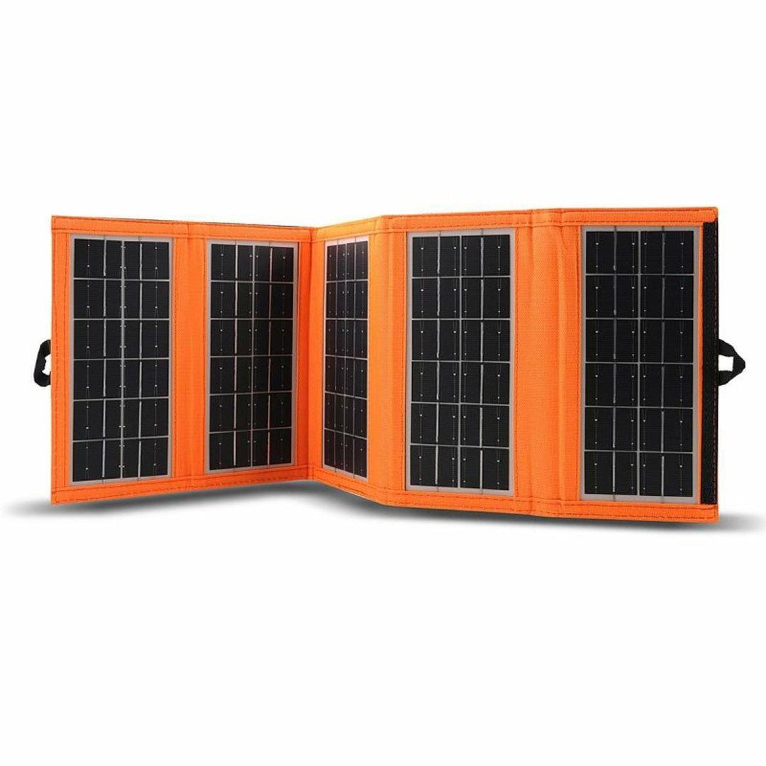 Слънчев панел, зарядно устройство, 10 W, 1 USB порт, черно и оранжево, A02