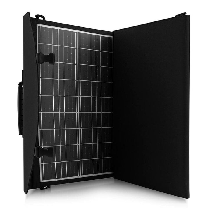 Слънчев панел, зарядно устройство, 60 W, 2 USB порта, черно и оранжево, A06