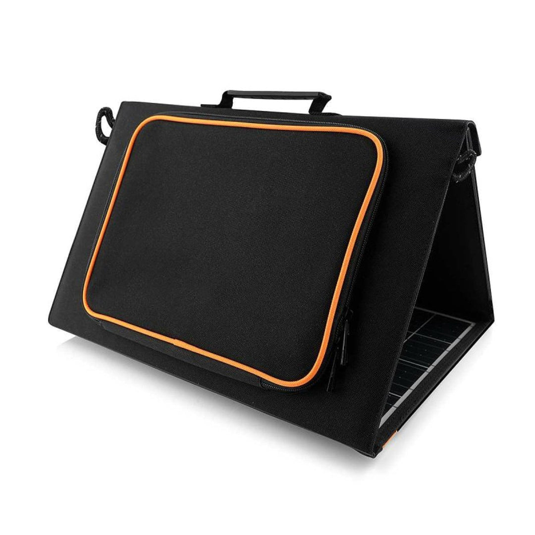 Слънчев панел, зарядно устройство, 60 W, 2 USB порта, черно и оранжево, A06
