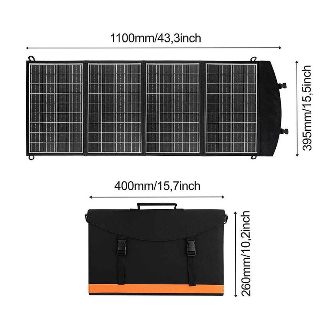 Слънчев панел, зарядно устройство, 60 W, 2 USB порта, черно и оранжево, A06