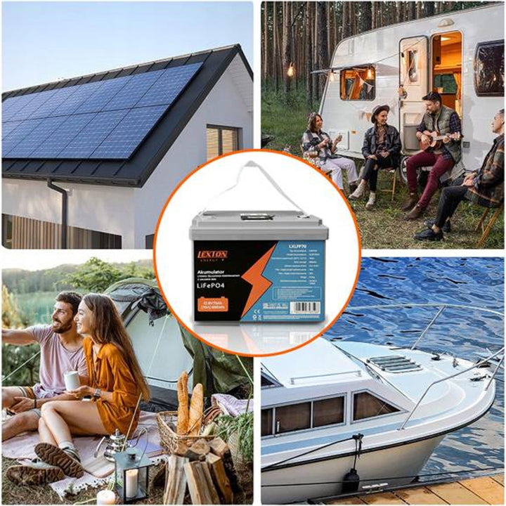 Lexton LiFePo4 литиево-железен фосфатен акумулатор, със система BMS, 12,8 V, 70 Ah, LXLFP70