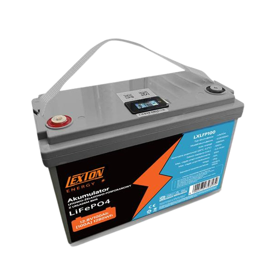 Lexton LiFePo4 литиево-железен фосфатен акумулатор, със система BMS, 12,8 V, 100 Ah, LXLFP100
