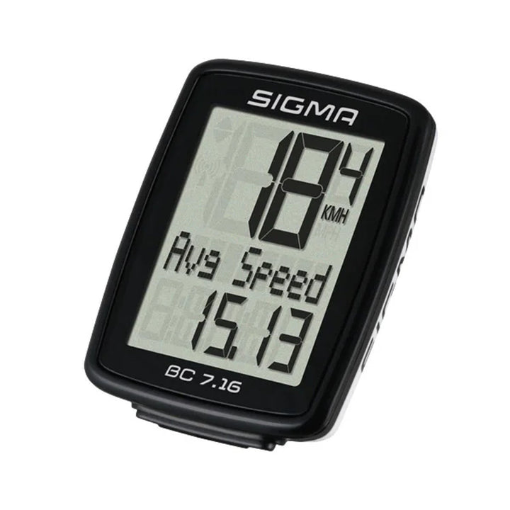 Велокомпютър Sigma, с кабел, старт/стоп, триредов дисплей, BC 7.16