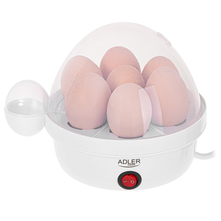 Автоматична машина за варене на яйца Adler, за 7 яйца, 450 W, бяла, AD 4459