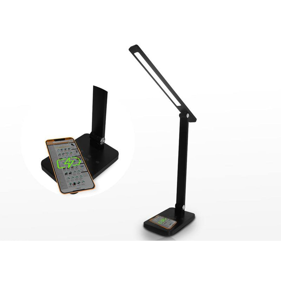 Настолна лампа LTC, 10 W LED, три температури на светлината, индуктивно зареждане, сензорен панел, LXL0099C
