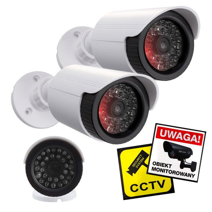 Комплект от две фалшиви тръбни камери, IR LED диоди, бели, 2xAA захранване (не е включено), ABS, IR1800 WT