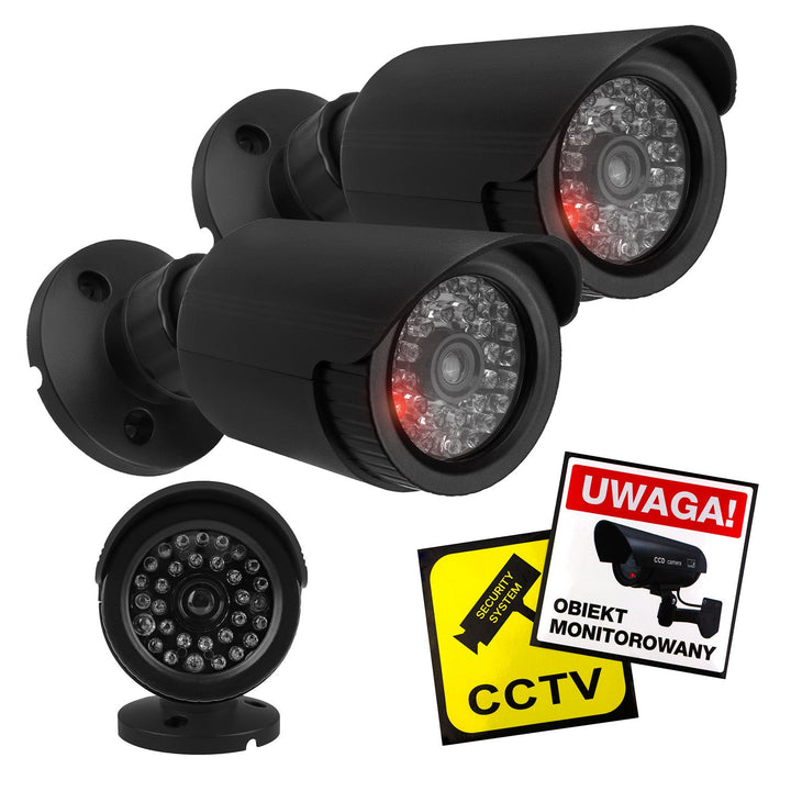 Комплект от две фалшиви тръбни камери, IR LED диоди, черни, 2xAA захранване (не е включено), ABS, IR1800 BT