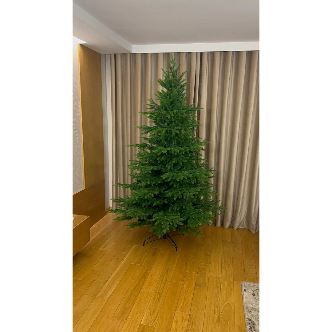 Изкуствена коледна елха, естествена кавказка ела, PVC + PE, височина 220 cm
