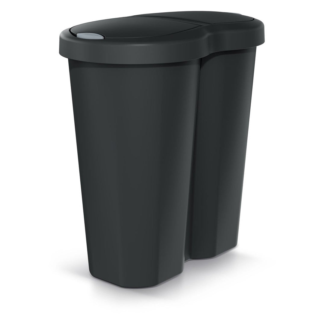 Кошче за отпадъци Compacta R Duo, черно, капацитет 40 литра, едно отделение, два капака, NDRF40-S411