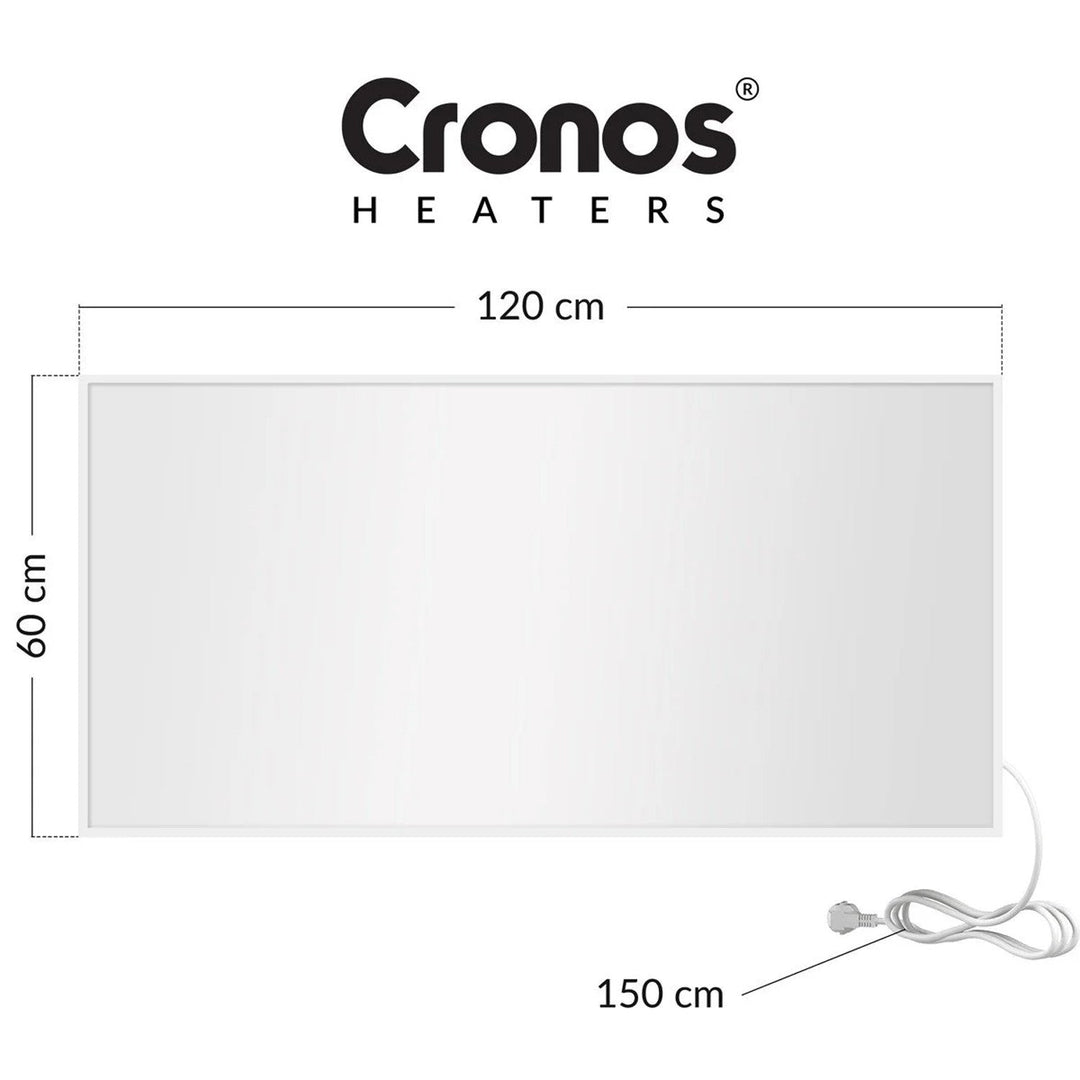 Инфрачервен нагревател Cronos, 1000 W, матова повърхност, ултратънък, Carbon P1000