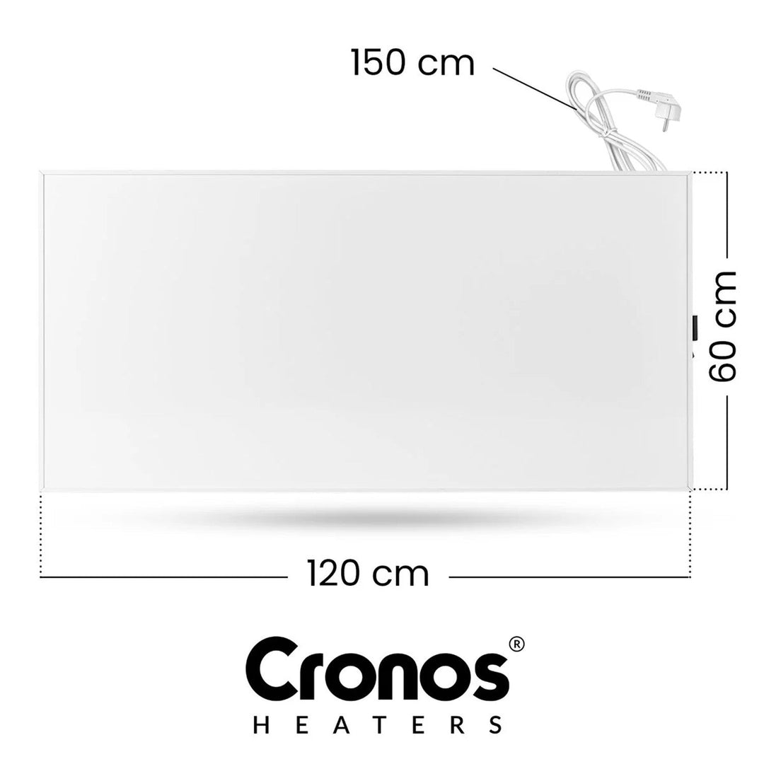 Инфрачервен нагревател Cronos, 770 W, управляван чрез смартфон, вграден термостат, 98% ефективност на преобразуване, защита IP44, Synthelith PRO CRP-770TWP