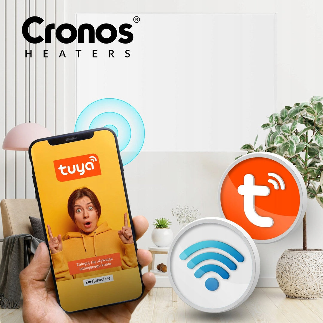 Инфрачервен нагревател Cronos, 700 W, дистанционно управление, матова повърхност, ултратънък, икономично отопление, Graphene PRO CGP-700TWP